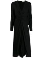 Sandro Paris Knot Detail Midi Dress - Black