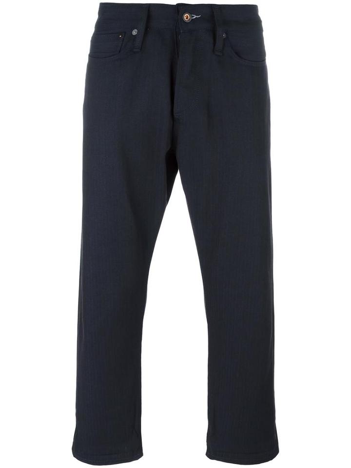 Denham Cropped Jeans, Men's, Size: 30, Blue, Cotton/calf Leather