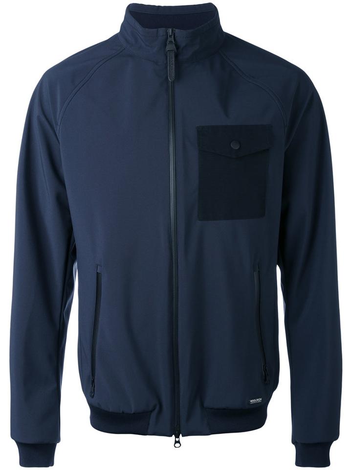 Woolrich - Soft Shell Bomber Jacket - Men - Polyester/spandex/elastane - Xxl, Blue, Polyester/spandex/elastane