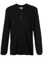 Ovadia & Sons Buttoned Waffle Sweater - Black