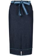 Timo Weiland Denim Pencil Skirt, Women's, Size: 2, Blue, Cotton