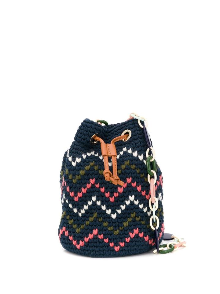 M Missoni Knitted Bucket Bag - Blue
