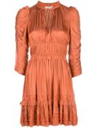 Ulla Johnson Luisa Ruched Mini Dress - Orange
