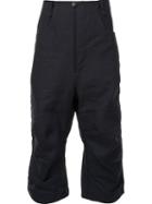 A Diciannoveventitre Cropped Drop-crotch Trousers, Men's, Size: 50, Black, Paper/ramie