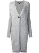 Derek Lam Long Cardi-coat, Women's, Size: Large, Grey, Wool/polyimide