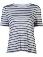T By Alexander Wang Striped T-shirt, Women's, Size: Medium, Pink/purple, Linen/flax/rayon