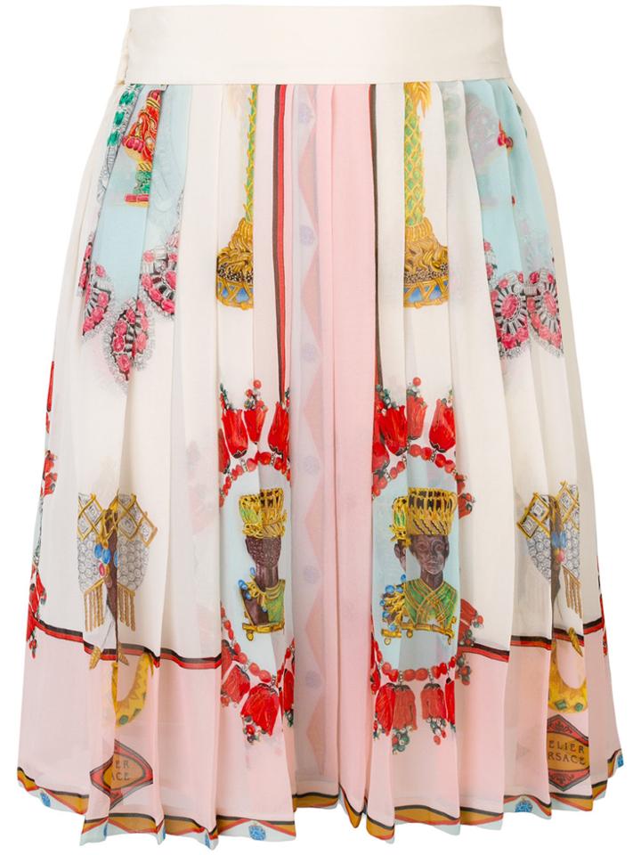 Versace Vintage West Indies Pleated Skirt - Multicolour