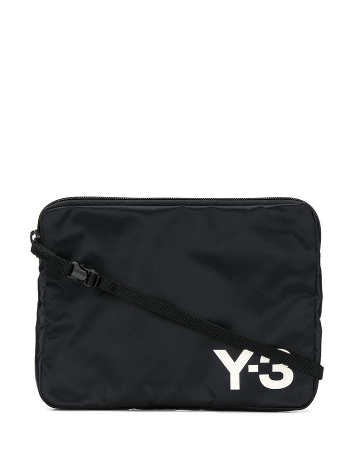 Y-3 Logo Printed Shoulder Bag - Black