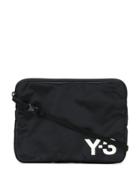 Y-3 Logo Printed Shoulder Bag - Black