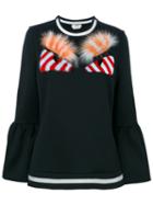 Fendi - Eyes Sweater - Women - Cotton/polyamide - 42, Black, Cotton/polyamide