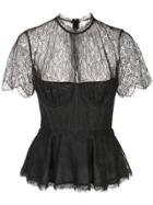 Jonathan Simkhai Silk Lace Bustier Top - Black