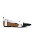 Gloria Coelho Panelled Ballerinas - White