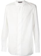 Ziggy Chen Concealed Fastening Shirt, Men's, Size: 46, White, Cotton/silk