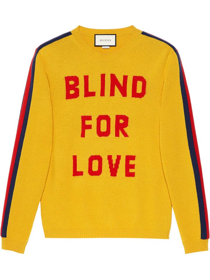 Gucci Blind For Love And Wolf Wool Sweater - Yellow & Orange