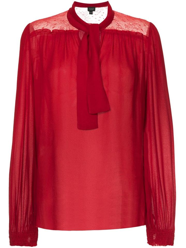 Giambattista Valli Pussy Bow Blouse - Red