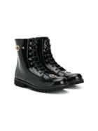 Dolce & Gabbana Kids Teen Embellished Ankle Boots - Black