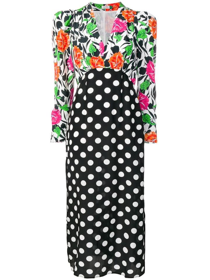 Rixo London Floral Spot Print Maxi Dress - Black