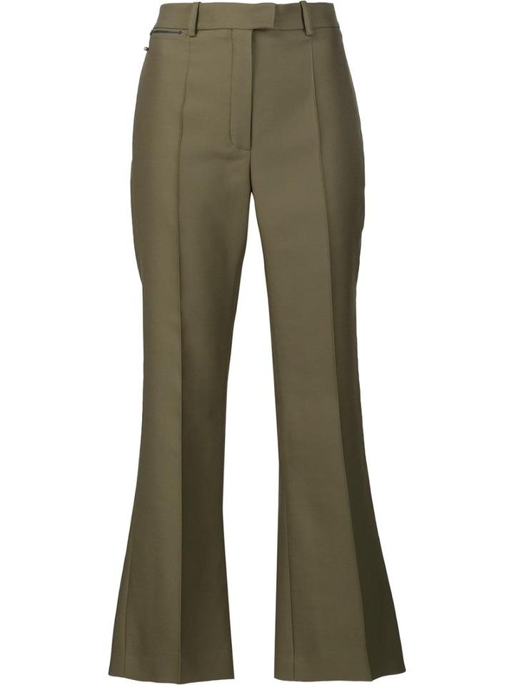 Nina Ricci Cropped Trousers, Women's, Size: 38, Green, Silk/wool