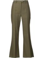 Nina Ricci Cropped Trousers, Women's, Size: 38, Green, Silk/wool