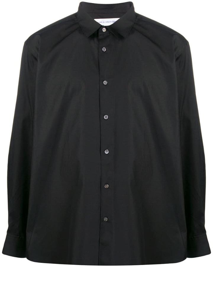 Comme Des Garçons Shirt Pleated Cotton Shirt - Black