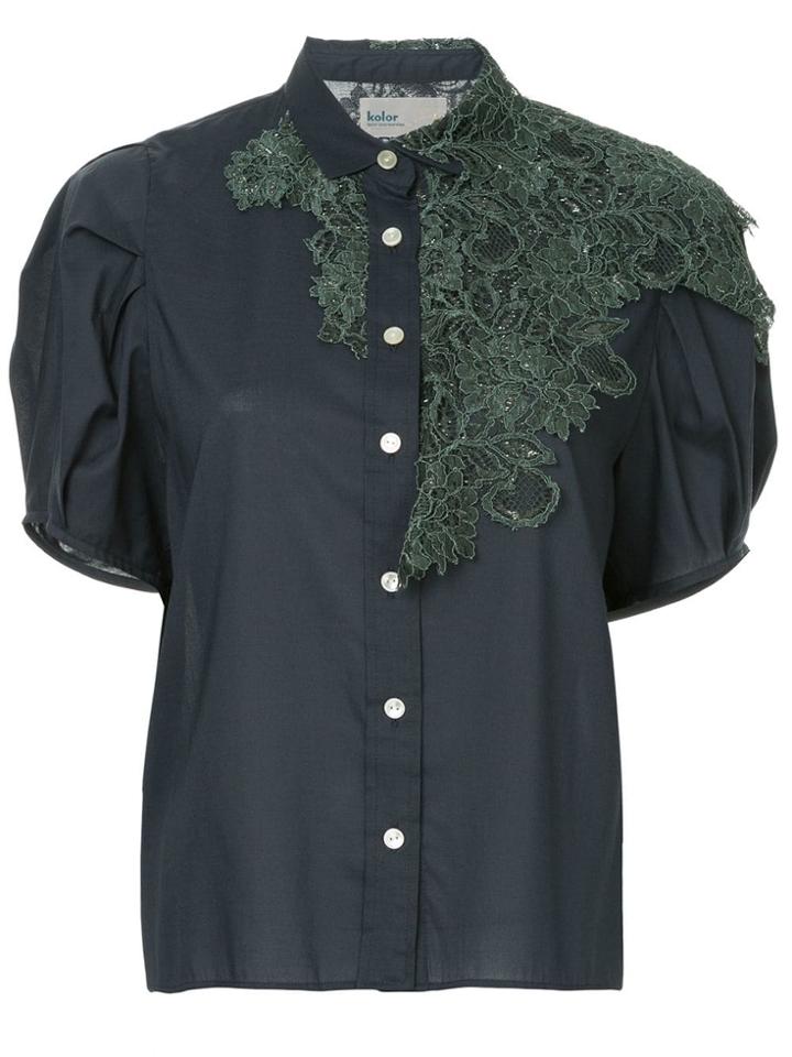 Kolor Lace Insert Blouse - Blue
