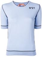 Nº21 Embroidered Logo Knitted Top - Blue