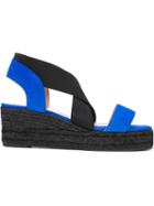 Castañer Platform Espadrille Sandals, Women's, Size: 37, Black, Rubber/suede/raffia