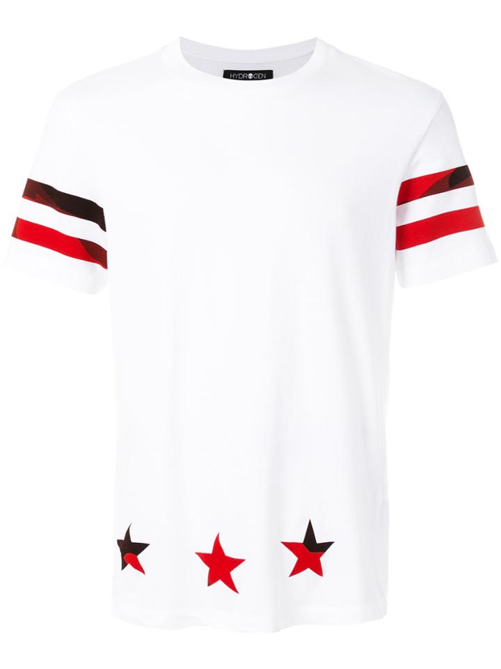Hydrogen Striped Star T-shirt - White