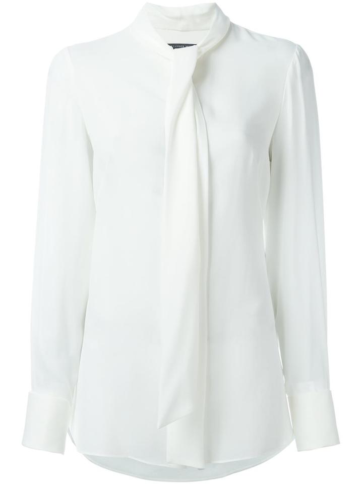 Alexander Mcqueen Pussy Bow Blouse, Women's, Size: 46, White, Silk