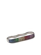 As29 18kt Black Gold Lana Rainbow Sapphire Three-finger Ring -
