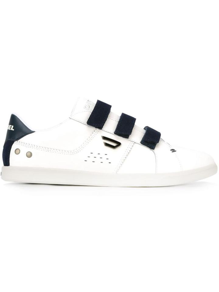 Diesel Gotcha Strap Sneakers, Men's, Size: 40, White, Leather/rubber