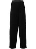 Brag-wette Loose Fit Cropped Trousers - Black