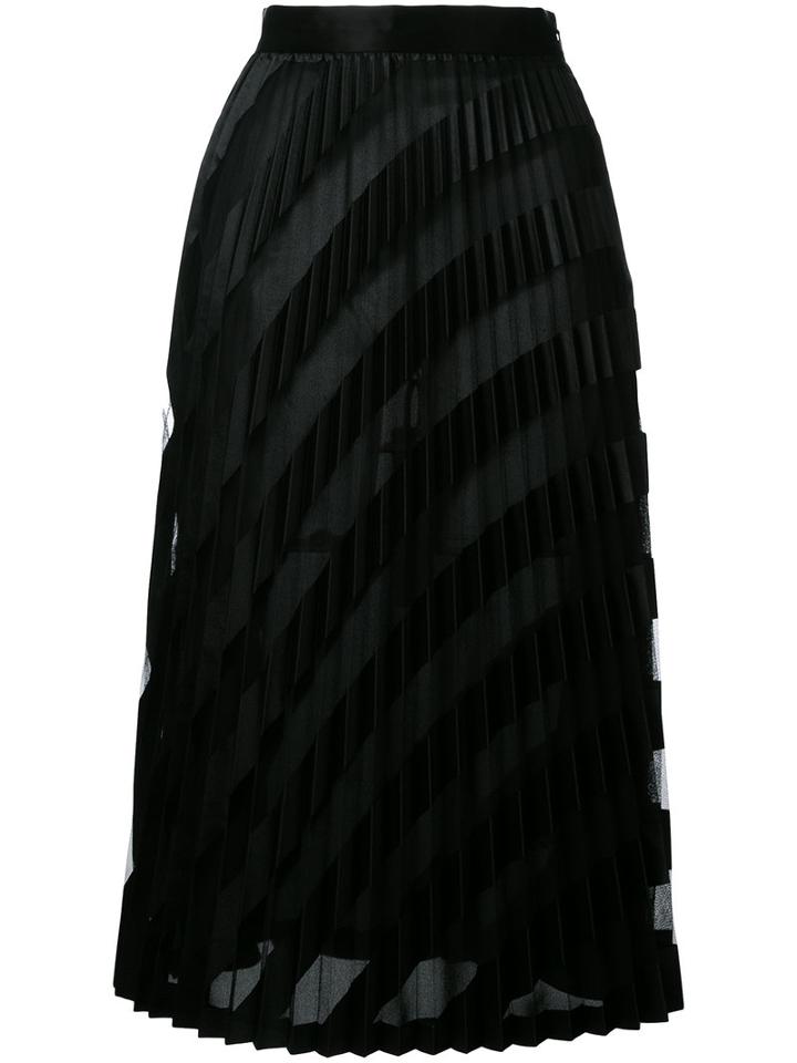 Off-white - Midi Pleated Skirt - Women - Polyester - S, Black, Polyester