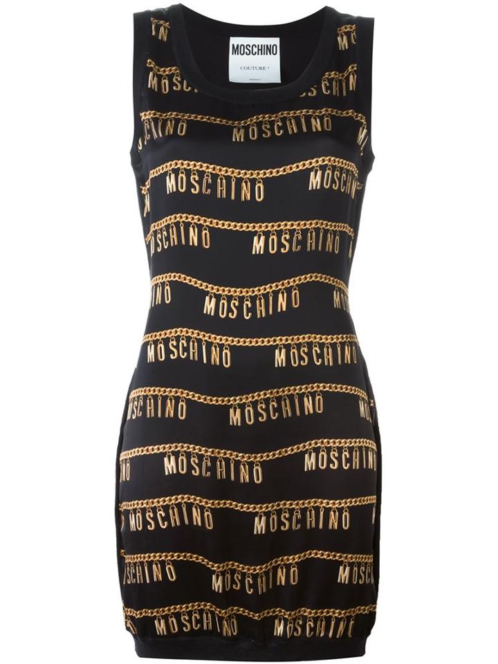 Moschino Logo Chain Print Mini Dress