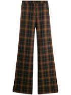 Trussardi Jeans Checked Wide-leg Trousers - Brown