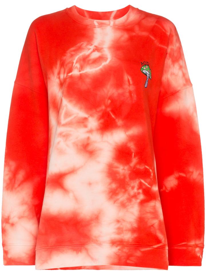 Ganni Stonecrop Tie Dye Sweater - Red