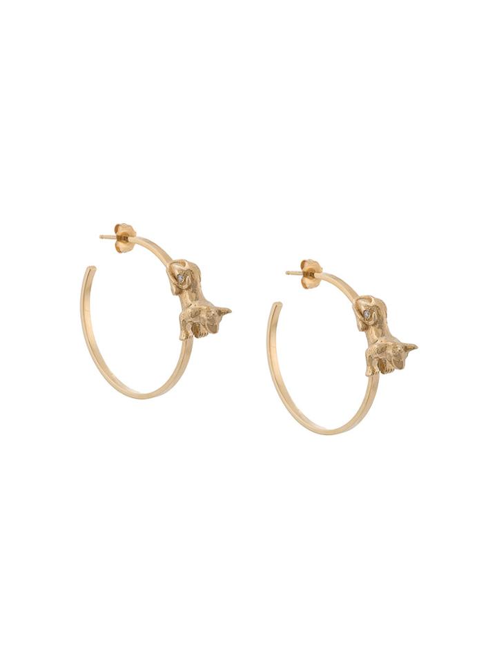 Azlee Anubis Diamond Hoops - Yellow & Orange