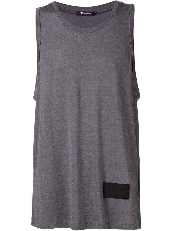 T By Alexander Wang Scoop Neck Tank Top, Men's, Size: S, Grey, Silk/cotton