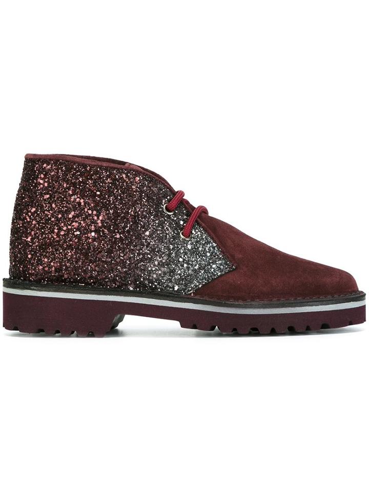 Pollini Glitter Panel Desert Boots