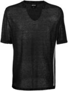 Just Cavalli Semi Sheer Knit Top, Men's, Size: Xl, Black, Cotton/linen/flax/polyamide