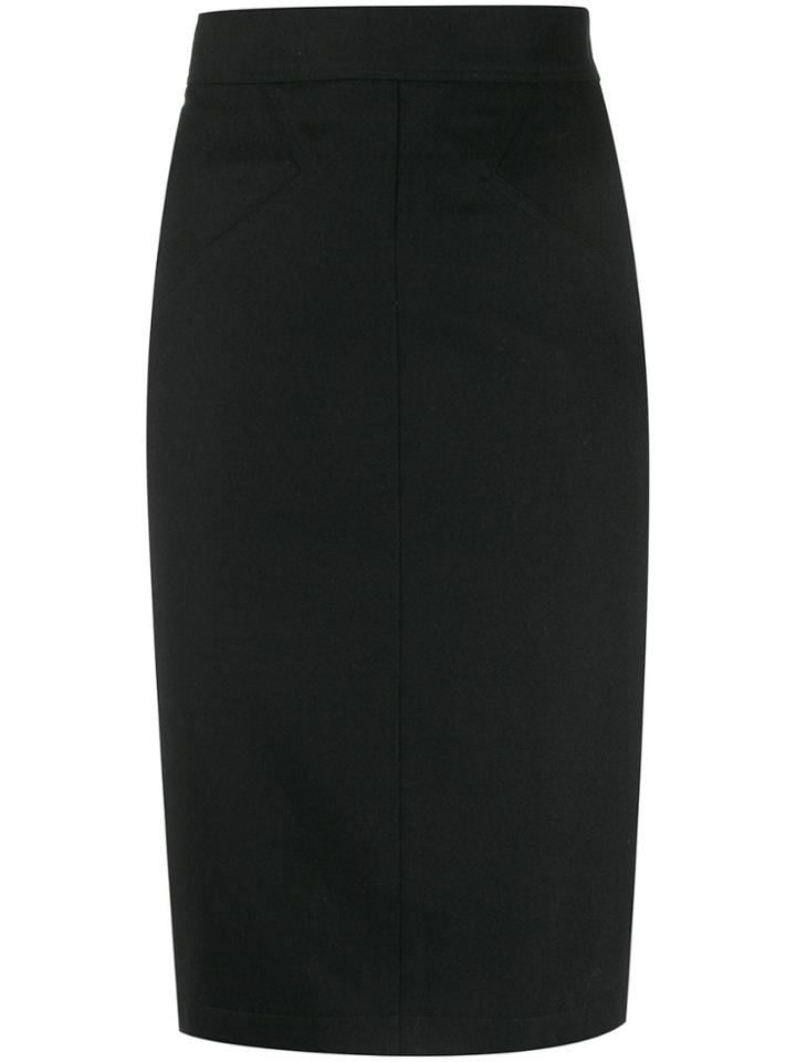 Alaïa Pre-owned 1980s High Rise Fitted Skirt - Black