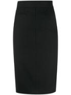 Alaïa Pre-owned 1980s High Rise Fitted Skirt - Black