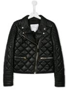 Burberry Kids Quilted Leather Jacket, Girl's, Size: 14 Yrs, Black