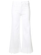 Mother - Roller Crop Fray Jeans - Women - Cotton/polyester/polyurethane - 25, White, Cotton/polyester/polyurethane
