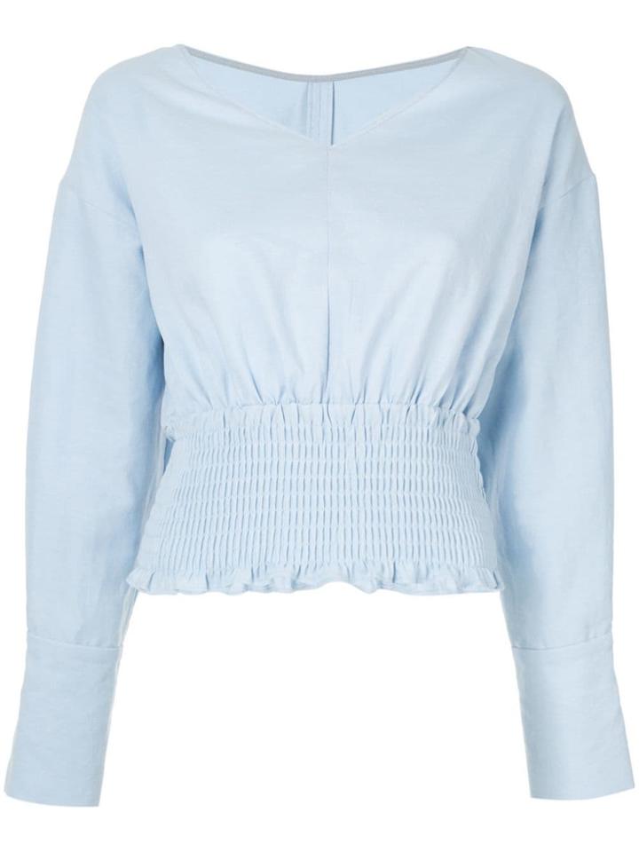 Le Ciel Bleu Long Sleeve Blouse - Blue
