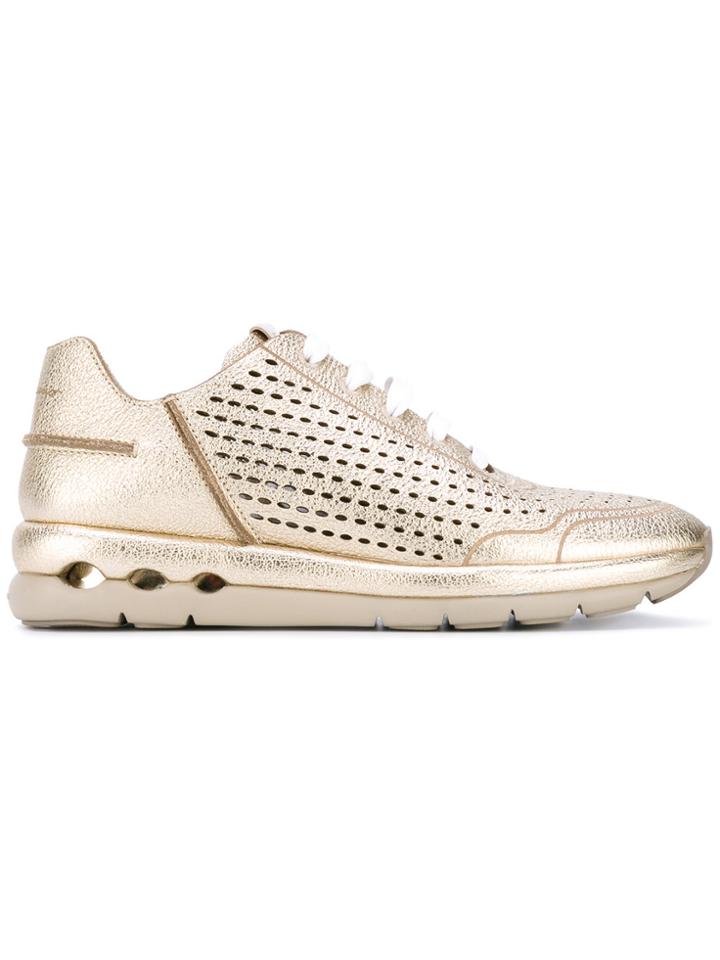 Salvatore Ferragamo Laser-cut Sneakers - Metallic