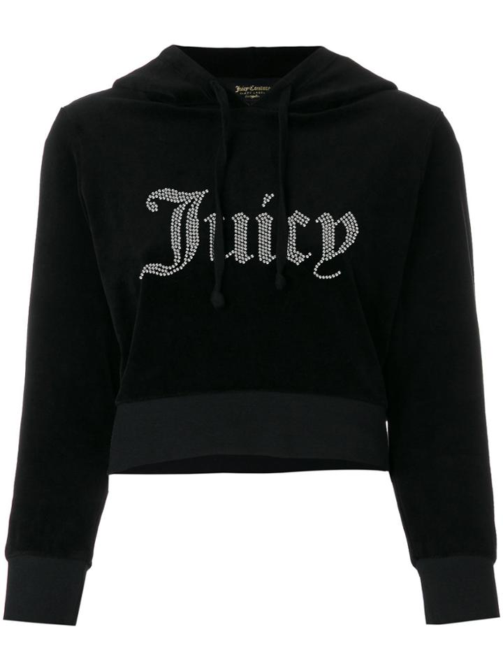 Juicy Couture Velour Shrunken Hoodie - Black