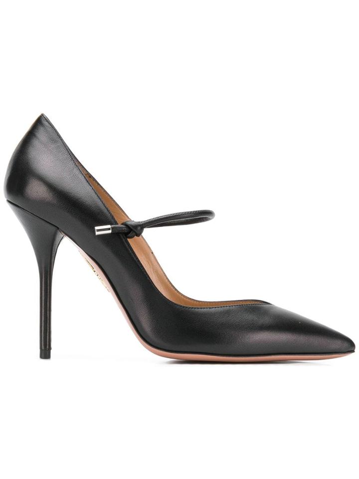 Aquazzura Pointed Toe Stiletto Pumps - Black