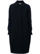 Jil Sander Knitted Detail Midi Coat - Blue