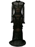 Zuhair Murad Long Lace Gown - Black